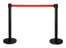 1 PAAR STAGECAPTAIN PLS-200B ABSPERRSTÄNDER LEITSYSTEM ABSPERRBAND SCHWARZ HOTEL