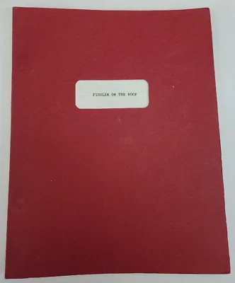 FIDDLER ON THE ROOF / Jerry Bock 1983 West End Broadway Revival Musical Script - Image 1 of 4