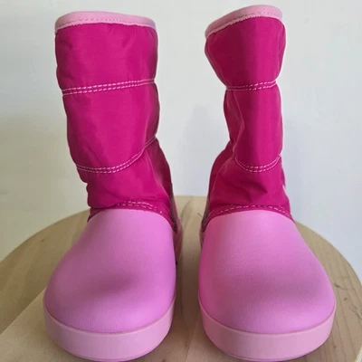 Baby Croc Infant Pink size 6 Winter Boots Fleece Lined - Image 1 of 4