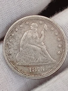 1876 S SEATED LIBERTY QUARTER - Picture 1 of 6