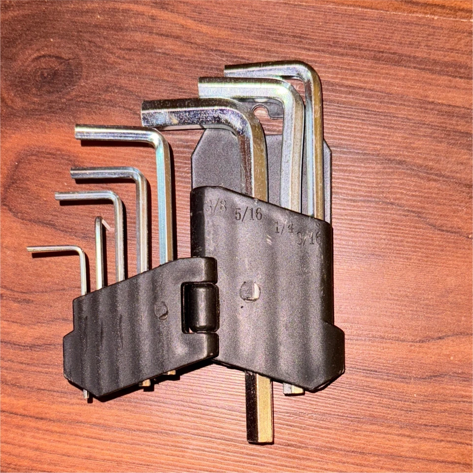 SAE Hex Key Set Allen Wrenches - Fold-Up Holder - Missing 3/8” - 8 Pc - Image 1 of 1