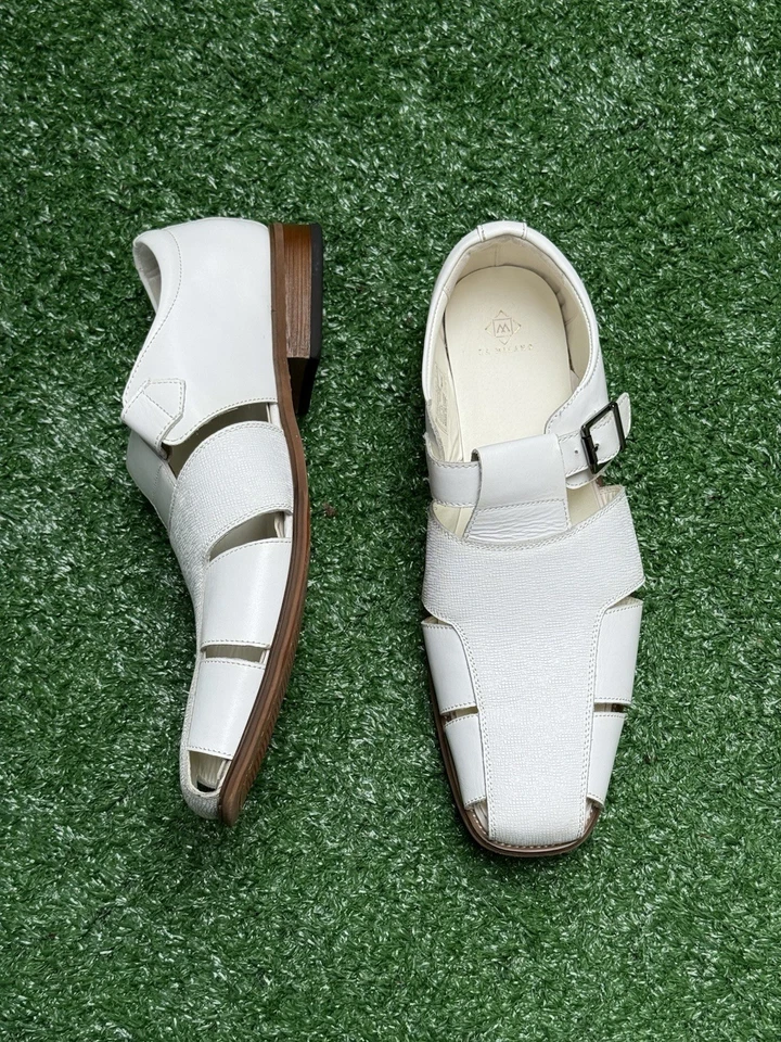 Sandalias de vestir La Milano Johnny III Collection blancas de cuero genuino pescadores 13 Foto 1 de 4
