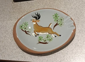 Vintage Stangl Pottery Ashtray Leaping Deer Buck 10.5"  X  8" - Picture 1 of 3