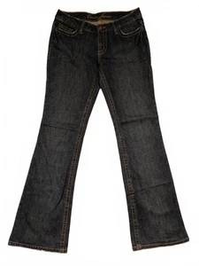 Guess Jeans Denim Relaxed Fit Jeans Flared Embroidered Floral Size 29 32x32 Vtg - Picture 1 of 13