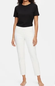 Pantaloni L Eileen Fisher bianchi skinny crepe originali $168++ - Foto 1 di 2