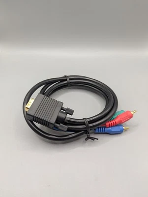 Premium VGA to 3-RCA RGB Component Video Cable For TV Monitor Projector 6 ft - Image 1 of 3