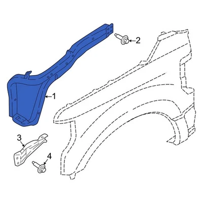 For Ford F-250 Super Duty 2023-2024 Ford PC3Z16C275A Front Left Fender Rail - Image 1 of 3