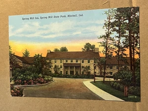 VINTAGE UNUSED POSTCARD - SPRING MILL INN, MITCHELL, INDIANA - LIGHT CREASES - Picture 1 of 2