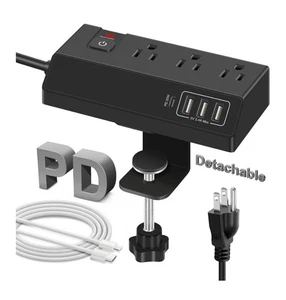 Desk Clamp Power Strip USB C (20W PD Fast Charging) - Desktop Surge Protector  - Picture 1 of 1