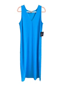 Maxi Vestido Boston Proper Beyond Travel Cuello en V Sin Mangas Nuevo con Etiquetas Talla Grande Turquesa - Imagen 1 de 6