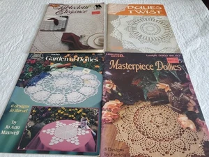 Lot Of 4 Crochet Doilies Pattern Books, Garden Doilies, Twist, Masterpiece + - Picture 1 of 2