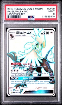 2019 POKEMON SUN & MOON HIDDEN FATES #SV79 FULL ART/SILVALLY GX PSA 9 - Image 1 of 2
