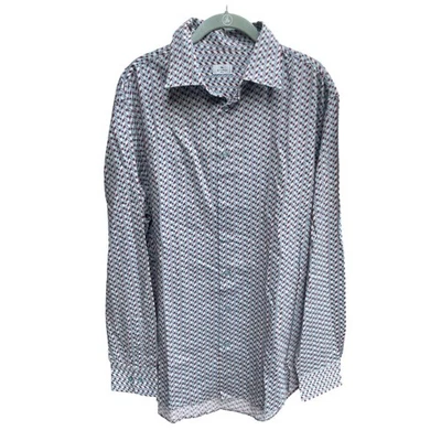Etro Milano Made In Italy Geometric Print Button Down Long Sleeve Shirt - Image 1 of 4