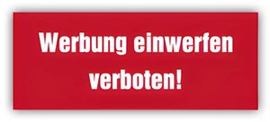 Sticker Notice Post "Advertising Throwing Prohibited!" Letterbox Red | 10 x 4 cm - Picture 1 of 1