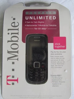 TELÉFONO CELULAR PREPAGO T-MOBILE NOKIA 1661 DE COLECCIÓN - NUEVO, PRECINTADO - COLECCIONABLE. Foto 1 de 4