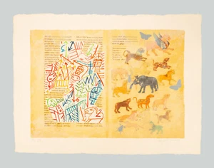 Mimmo PALADINO - "De universo, 2" (Rabanus Maurus) - Tecnica mista, 90 x 120 cm - Foto 1 di 9