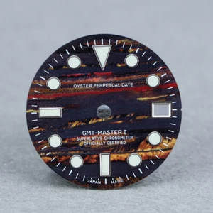 New 28.5mm Tiger Eye pattern dial GMT mod for NH34 movement BGW9 C3 lume - Picture 1 of 7