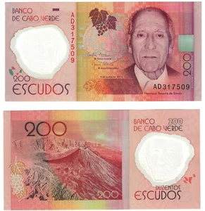 2014 Cape Verde 200 Escudos Banknote P71 UNC Polymer - Picture 1 of 1