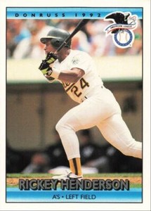 1992 Donruss Baseball Rickey Henderson Oakland Athletics #30