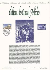 Document philatélique 1er jour 24- 1998 Château de Crussol Ardèche - Foto 1 di 1