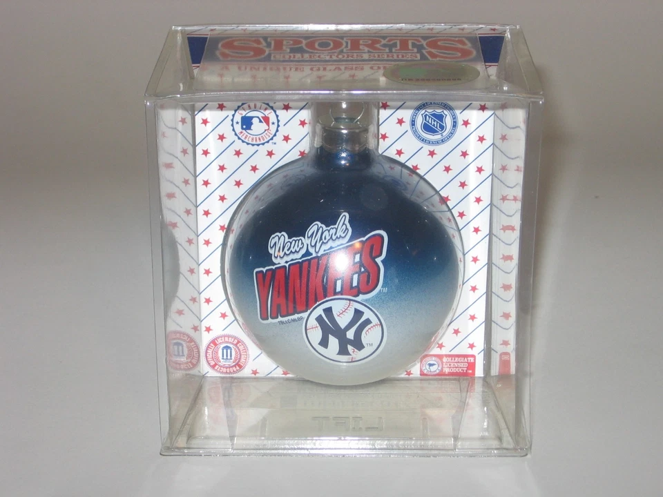 New York Yankees (Multi Color) 2 5/8" Glass Hanging Christmas Ornament FREE S&H! - Image 1 of 1