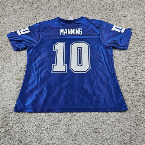 New York Giants Jersey Womens Large L Blue #10 Eli Manning NFL Team Sparkly Cover