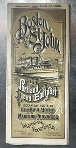 1888 International Steamship Brochure Boston & St. John Via Portland & Eastport - Picture 1 of 24