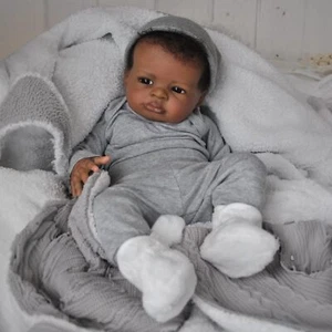Realistic Reborn Baby Dolls Black Boy 20 Inch African American Newborn Boy Do... - Picture 1 of 6