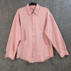 Bugatchi Uomo Modal Mens L Shirt Pinstripe Casual Long Sleeve Button Down Red - Picture 1 of 12