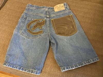 Pantalones Cortos de Jean ECKO UNITD TALLA 10 RAROS EMBELLECIDOS Foto 1 de 4