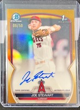 JOE STEWART 2023 BOWMAN CHROME 1ST BOWMAN GOLD REFRACTOR AUTO /50 #CPA-JST