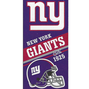 NFL New York Giants 1925 Velour Beach Towel Blue 28x58 Sports Cotton Football