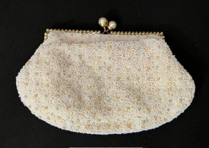 Cartera clutch vintage Jolles original con cuentas de perlas - Imagen 1 de 6
