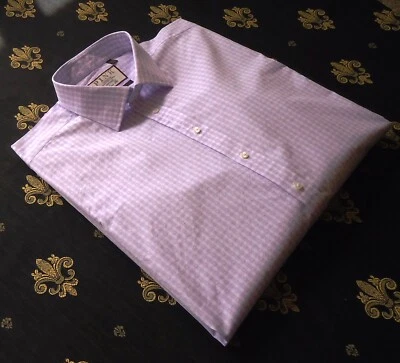Thomas Pink size XL/44/17 1/2 Classic Fit Men's Casual Shirts Purple & White - Image 1 of 4