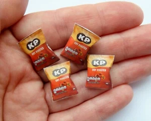 DOLLS HOUSE MINIATURE 1:12 * 4 X PUB PACKETS DRY ROASTED PEANUTS *COMBINED P+P - Picture 1 of 4