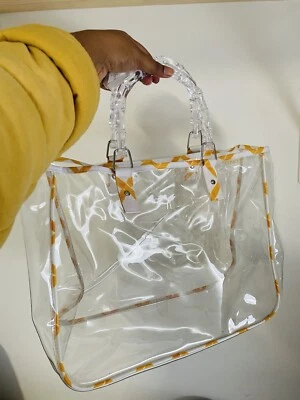 Clinique Clear Tote Bag Large Handbag Beach Bag Transparent See Through Bag - Image 1 of 4