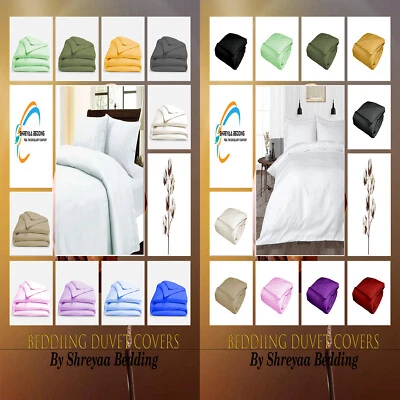 1000TC Hotel Egyptian Cotton Bed Duvet Set 3 PCs OR 5 PCs Cal King All Color - Image 1 of 4