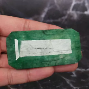 Loose Faceted Green Emerald 643 Ct. Natural Emerald Cut Loose Gemstone - Picture 1 of 4