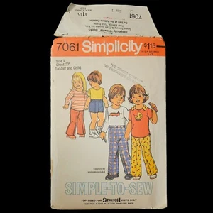 Sewing Pattern Vintage 1975 Uncut FF Child Pants Shorts Top Simplicity #7061 - Picture 1 of 3