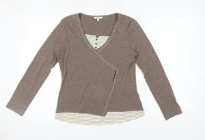 M&Co Women's Brown Wrap Top - Long Sleeve, M - Picture 1 of 12