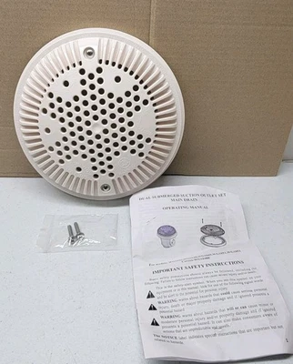 WG1048E White Pool Main Drain Cover Replacement NEW - Image 1 of 4