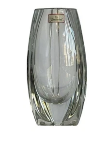 Baccarat Crystal Bouton D'Or Vase 8" Three Sided Triangular Heavy - Picture 1 of 11