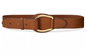 Cinturón para mujer Lauren Ralph Lauren de cuero ancho anillo en D pequeño Lauren tostado - Imagen 1 de 3