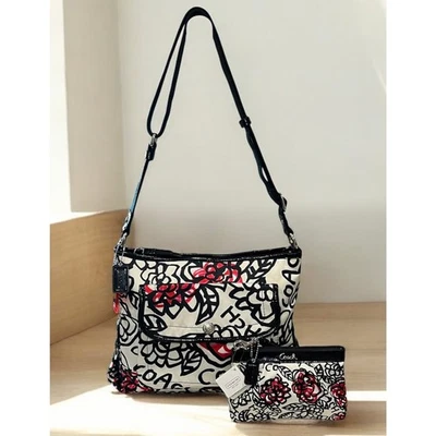 Bolso Bandolera y Muñequera Y2K Coach F16864 Poppy Daisy Floral Graffiti Foto 1 de 4