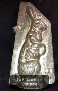 N° 801/2- ANCIEN MOULE A CHOCOLAT/Lièvre debout  Rabbit  chocolate mold- - Foto 1 di 8