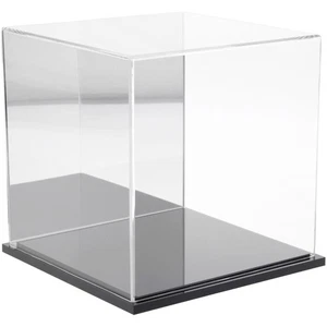 Plymor Clear Acrylic Display Case with Black Base (Mirror Back), 8" x 8" x 8" - Picture 1 of 1