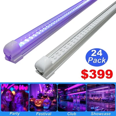48" 4 Ft UV Black Light Bar Strip Fixtures US Plug DJ Party Club Bar Decoration - Image 1 of 4
