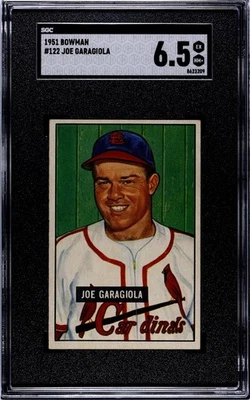 1951 Bowman #122 Joe Garagiola St Louis Cardinals SGC 6.5 EX NM+ - Image 1 of 2