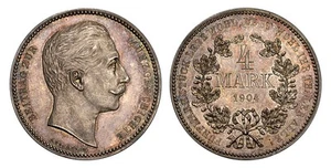 GERMAN ST. Prussia. Wilhelm II 1904 AR Pattern 4 Mark. NGC PR62 Schaaf 103a/G1 - Picture 1 of 1