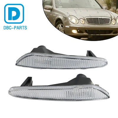 2 PCS Clear Bumper Side Marker Lights Fit for 03-06 Mercedes Benz E500 - Image 1 of 4
